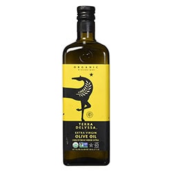Organic Extra Virgin Olive Oil with a white background