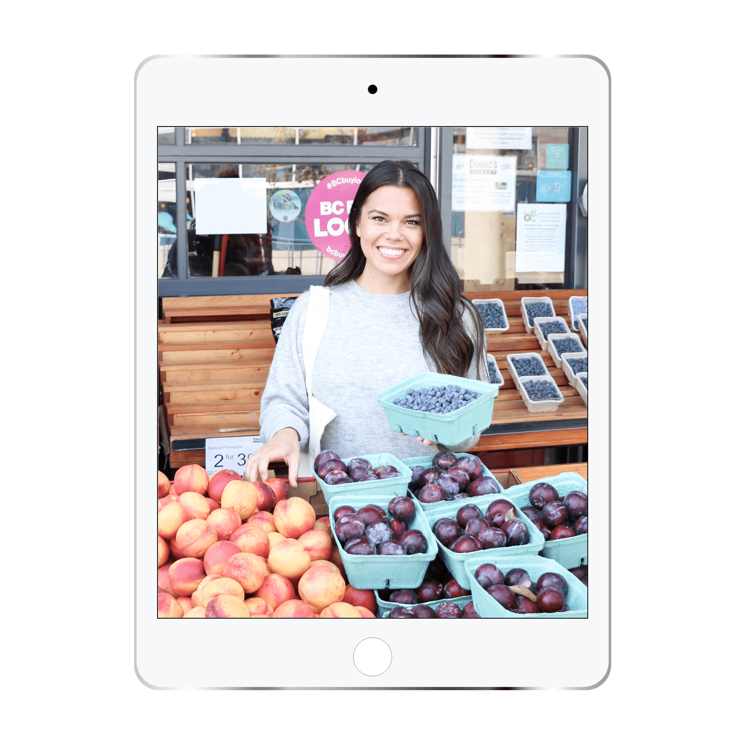 iPad showing Dietitian Lindsay Pleskot's Make Food Feel Good online program