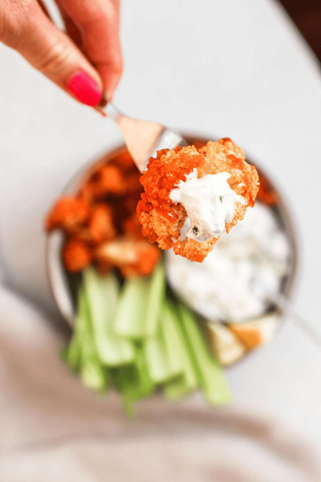Air Fryer Buffalo Cauliflower Bites (Actifry) » LeelaLicious
