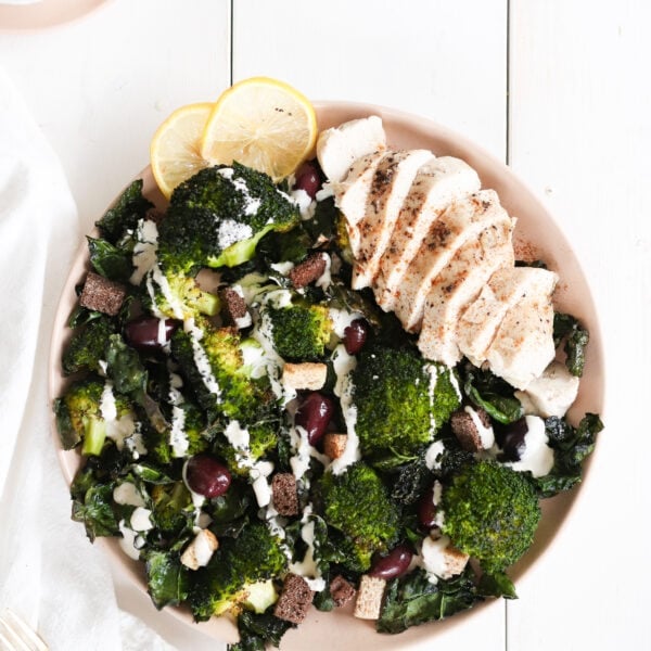 Healthy Oven Roasted Kale and Broccoli Salad