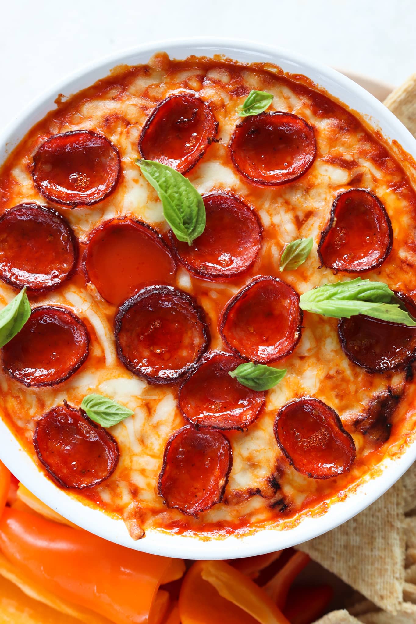 Quick Baked Cottage Cheese Pizza Bowl Dip Lindsay Pleskot, RD