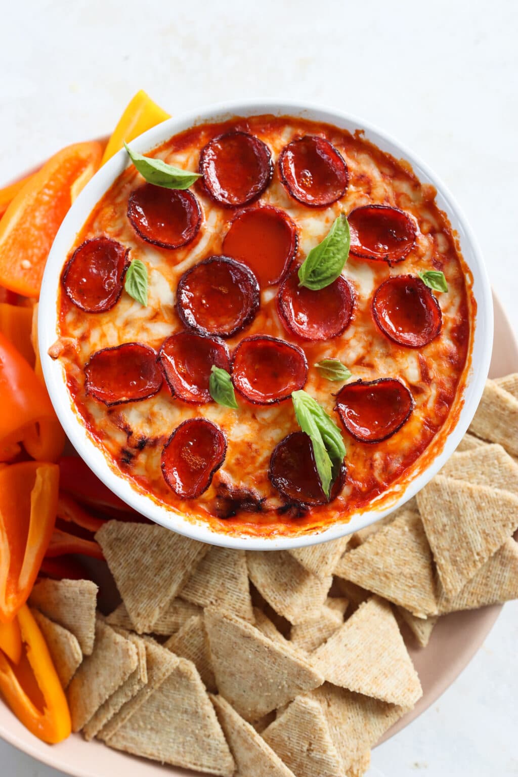 Quick Baked Cottage Cheese Pizza Bowl Dip Lindsay Pleskot, RD