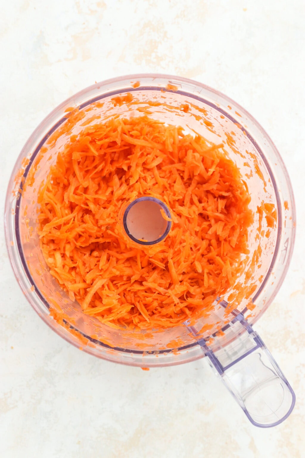 Shredded carrots in a good processor for quick pickled carrots