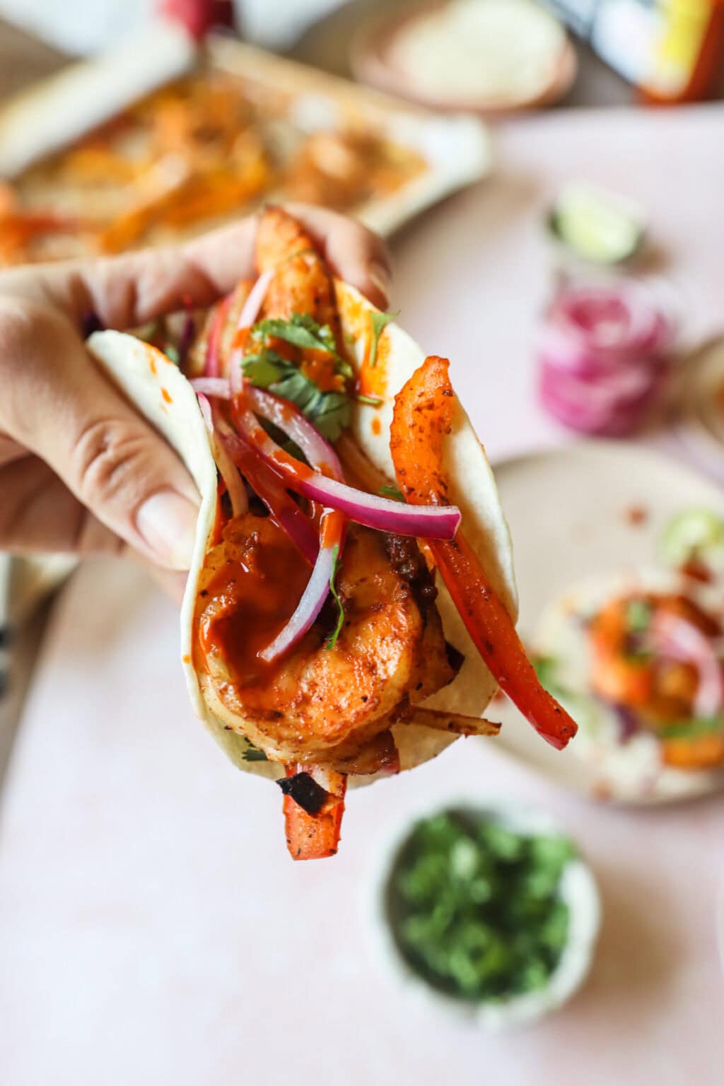 30 Minute Sheetpan Shrimp Fajitas