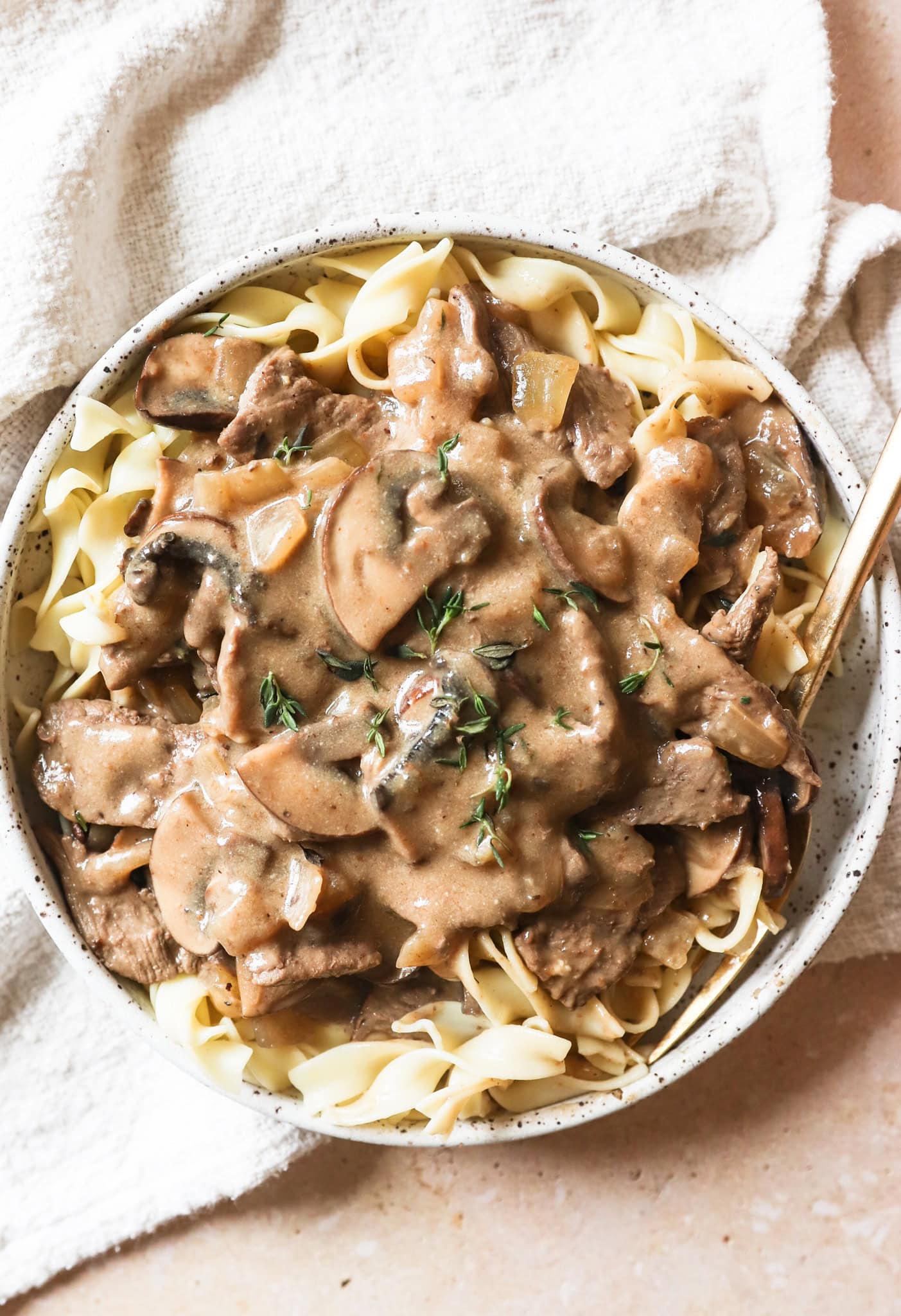 Creamy Steak Beef Stroganoff with Greek Yogurt - Lindsay Pleskot