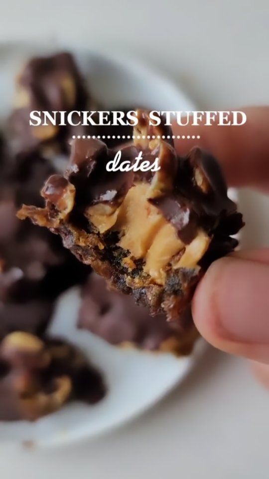 SNICKERS STUFFED DATES 🤩

The perfect little bite of satisfaction, in 5 minutes... and you probably have all 5 simple ingredients in your pantry right now! 

To make

Pitted dates 
Peanut butter (or other fave nut butter. I used creamy)
Salted peanuts
Chocolate chips (I used dark)
Coconut oil
Sprinkle of flaky salt 

Pull dates open, swipe with peanut butter, add a few peanuts. 

Melt chocolate with a bit of coconut oil to make it easier to pour and harden better. (I just microwaved in 30 sec. Increments about 1 minute total) 

Drizzle or dip dates with chocolate. Sprinkle with salt. Place in the freezer to set for 15 ish mins. 

GET THEM IN YOUR BELLY!! 

Dietitian discalimer 😘 There is nothing wrong with eating a real snickers either! 

These are not a *replacement*, simply an additional idea for a (DELISH might I add) snack or dessert. The bonus of being high in fiber, iron and satiating fats -- well I'm not mad about that.  

Would you try these?!
#makefoodfeelgood #PFFcombo #proteinfatfiber
.
.
.
.
.

#dietititiansofinstagram #dietitianrecipes #dietitianmom #snackideas #snackstime #highfiberdiet #balancedsnack #balancedsnacks #balancedliving #kidfriendlyrecipes #toddlersnacks #toddlerapproved #snickersdates #sweetcraving #peanutbutterrecipe #healthysnackideas #healthysnacking #intuitiveeatingcoach #intuitiveeater #intuitiveeatingrd #mindfuleatingtips #mindfuleating #allfoodsfit #nondietnutrition