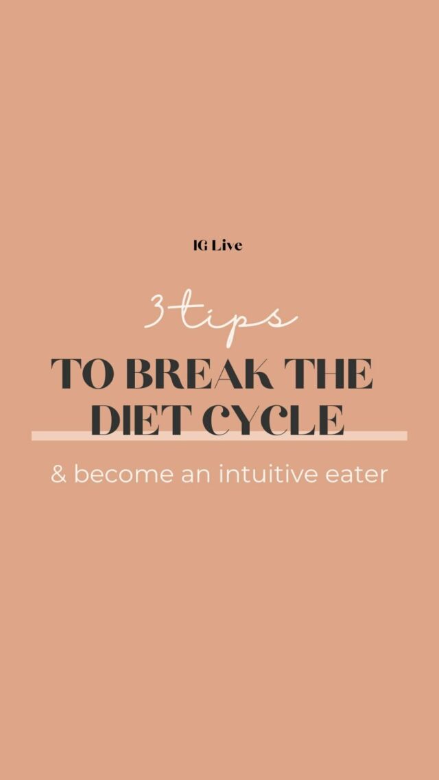 ✨ 3 Tips to Break Free of the Dieting Cycle and Become an Intuitive Eater ✨

If you ever experience guilt or stress around eating and feel like you’re constantly thinking about food this LIVE is for you! 

3 tips you start implementing to becoME an intuitive eater ✨ 

Ps.  Doors to Make Food Feel Good close tonight! If you want more info send me a DM or comment “APPLY”. xo

#makefoodfeelgood #intuitiveeatingjourney #foosfreedom #nondietapproach
